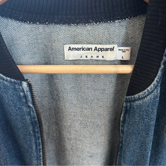 American Apparel Denim Bomber Jacket size Large - Picture 4 of 4